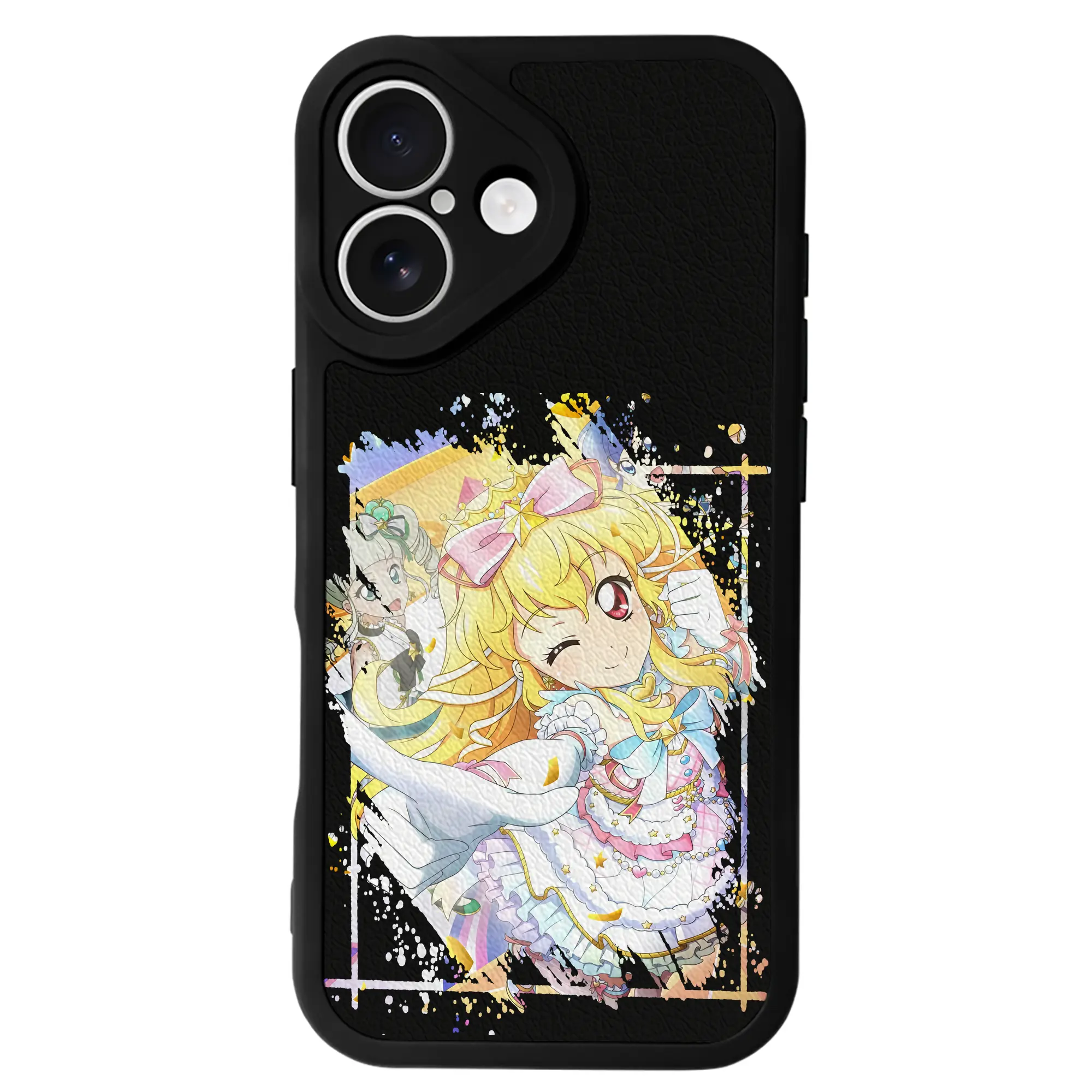 アイカツ グッズ 星宮 いちご - IPhone 16シリーズ対応 ・ シリコンスマホケース ・ レザー調 ・ 高精度フィット ・ 耐衝撃 ・ ワイヤレス充電対応 ・ 精密カット